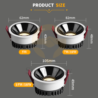 Spot LED encastré intelligent Tuya WIFI Zigbee à intensité variable CCT, sans cadre, anti-éblouissement, COB LED