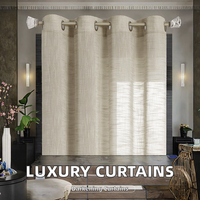 Vente en gros de rideaux transparents imprimés modernes de luxe rideaux occultants personnalisables cantonnières à oeillets de salon gauche/droite biparting