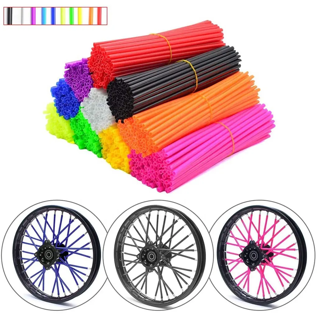 36Pcs Xe Đạp Xe Máy Bánh Xe Spoked Bảo Vệ Da Bao Gồm Ống Cho Motocross Xe Đạp Xe Đạp Mát Phụ Kiện 17Cm