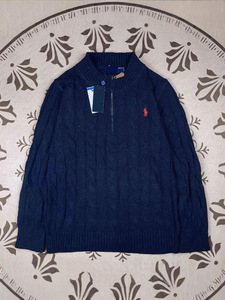 RL Ralph <span class=keywords><strong>Pull</strong></span> demi-zip <span class=keywords><strong>homme</strong></span> automne-hiver avec broderie logo poney, <span class=keywords><strong>pull</strong></span> <span class=keywords><strong>col</strong></span> <span class=keywords><strong>torsadé</strong></span> tricoté femme, modèle couple - Product Image 5