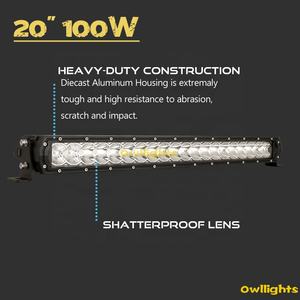 Barre lumineuse <span class=keywords><strong>LED</strong></span> tout-terrain de 20 pouces, 100w, 4x4, couleur ambre, pièces détachées, pour camions - Product Image 5