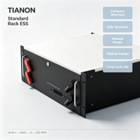 Batterie au phosphate de fer et de lithium 51,2 V 5,12 kWh 10,24 kWh 6000+ cycles RS485 CAN Rack ESS