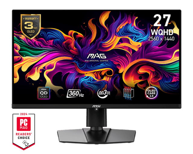 New Gaming Monitor MAG 271QPX QD-OLED 27"Inch 2560x1440 360Hz Monitor 0.03ms Response Time Gaming Screen for Esports