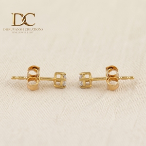 Pendientes de Diamantes Cultivados en Laboratorio con Certificado IGI, Oro Amarillo Sólido de 14 Quilates, Corte Brillante Redondo, Joyería Elegante para Mujer - Product Image 4