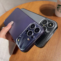 Couverture de téléphone portable d'origine de luxe pour iPhone 13 14 15 Pro Max AG couverture de téléphone portable rigide en verre pour iPhone grande fenêtre