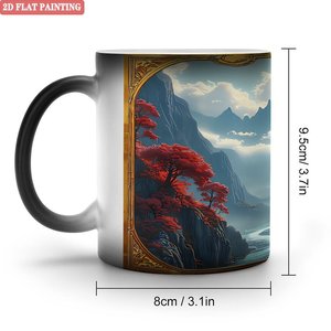 Mug en céramique noir givré de 11 oz, sublimation, changement de couleur à la chaleur, tasse cadeau - Product Image 1