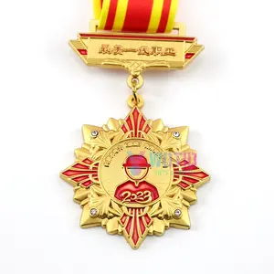 Custom Die Cast Metal Medal Bar Badges 3D Activity Medals And Awards Medal Of Honor With Ribbon