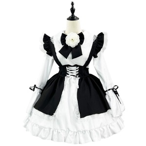 Traje de sirvienta de anime para mujer, vestido lolita con lazo y encaje, disfraz para adultos para fiesta de cosplay - Product Image 4