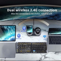 Clavier et souris sans fil pliables mini combo ultra-mince transparent pour Typepad pour I.OS/Windows/Android en stock