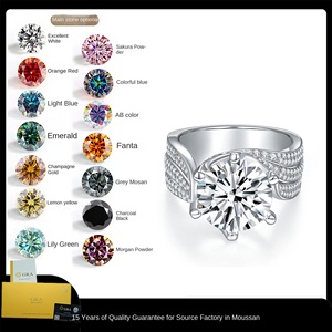 Chattering Hot S925 Silver III Love 5 Karat Mosang Moissanite Diamond Ring Internet Celebrity Fashion Light Luxury Cross-Border - Product Image 3