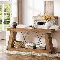 Console de style farmhouse de 70,9 pouces, longue et étroite, à placer derrière un canapé, avec rangement, style industriel rustique, pour entrée et salon