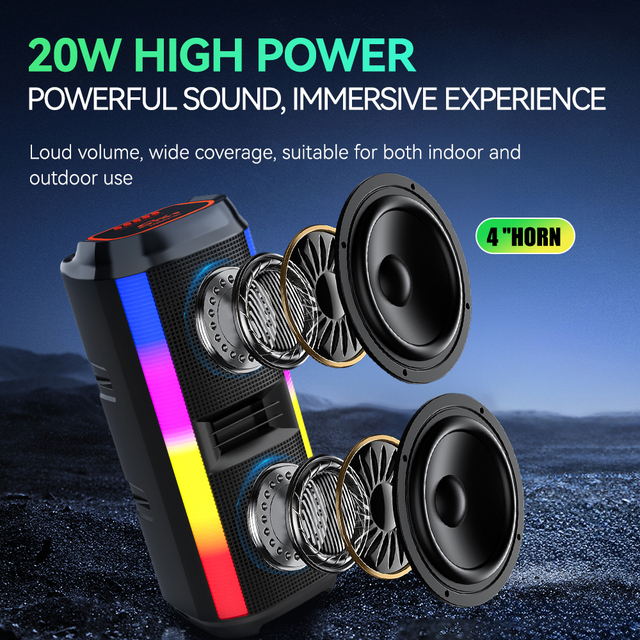 SING-E ZQS42101 High-power Outdoor Portable Blue Tooth Speaker Supports FM and TWS Surround Stereo Functions for Outdoor Camping