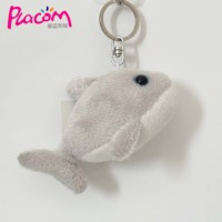 Porte-clés en peluche pingouin mignon pour enfants, petits animaux marins en peluche, poupée de dessin animé, cadeau pour enfant, mini porte-clés en peluche gris