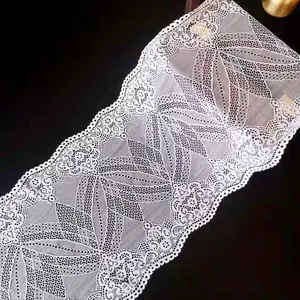054204 Wholesale French Bridal Lace Swiss Elastic Sewing Tulle Lace Trim For Dress