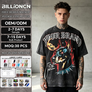 T-shirts pour hommes de haute qualité, style vintage, streetwear, surdimensionnés, 100% coton, impression par transfert thermique DTG - Product Image 1