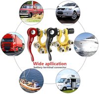 1 Paire de bornes de batterie en laiton à déconnexion rapide, connecteurs de batterie multi-connections 4 voies pour voiture, camion, bateau marin