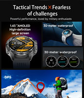 Reloj Inteligente Deportivo GPS Y102 para Hombre, Pantalla AMOLED de 1.43 Pulgadas, Linterna, Altímetro, Brújula, Mapas, 730 mAh, Resistente al Agua 3ATM para Exteriores