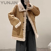 Nouvelles vestes en fourrure 100% laine pour femmes de haute qualité, manteaux en peau de mouton Teddy, réversibles, chauds, épais, streetwear, vêtements d'hiver