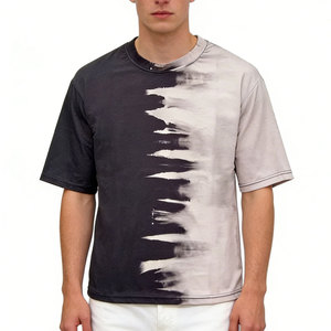 Custom Two Tone <strong>T</strong> <strong>Shirt</strong> for Summer Color Block Tie-dye Tee Streetwear Hip Hop - Product Image 1