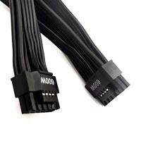 Nouveau câble d'extension d'alimentation 16AWG PCIE 5.0 12VHPWR 16 broches (12+4 broches) mâle vers mâle, PVC, charge rapide 3A, noir
