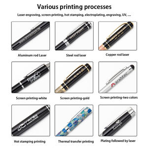 Stylet en métal aluminium promotionnel pas cher, logo personnalisé, pointe tactile en caoutchouc souple, encre noire/bleue/rouge, portable longue durée - Product Image 6