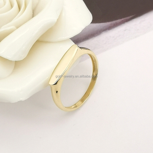Véritable <span class=keywords><strong>bague</strong></span> en or 9K 14K, élégante, logo gravé sur mesure, bijoux pour femmes, <span class=keywords><strong>bague</strong></span> en or carat pour femmes - Product Image 4
