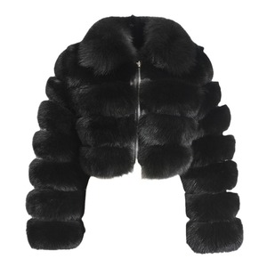 Fourrure Fabricants Européens Américains Teint Hiver Fausse Fourrure De Lapin <span class=keywords><strong>Trench</strong></span> Manteau Court Revers À Manches Longues Respirant Vêtements Pour Femmes - Product Image 5