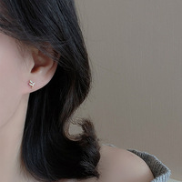 Boucles d'oreilles fines en argent sterling 925, style forêt, branche douce française, fraîches et artistiques, incrustées de zircon