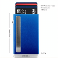 Dompet Kartu Logam Tipis Otomatis Muncul 10 Slot Kartu untuk Bisnis Logo Kustom