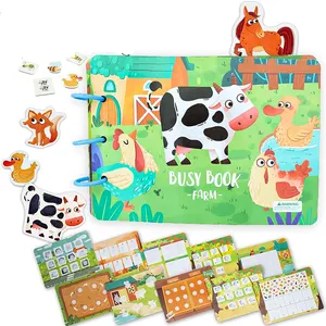 2023 Pré-escolar Montessori Busy Book para Crianças Educacional Quiet Books Farm Montessori Busy Book Road Trip Atividades para Crianças