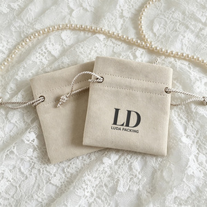 Customized Luxury Microfiber Jewelry Bag Jewelry <b>Drawstring</b> Bags Jewelry Gift Packing Pouch With Personalized Logo for <b>bracelet</b> - Product Image 2