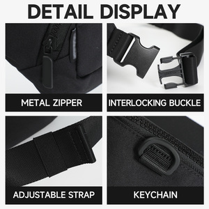 <span class=keywords><strong>Riñonera</strong></span> <span class=keywords><strong>Negra</strong></span> Multifuncional, Resistente al Desgaste, con Bolsillos Grandes, para Deportes al Aire Libre, Viajes y Uso Diario, en Oferta - Product Image 6