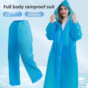 Ensemble <span class=keywords><strong>de</strong></span> ponchos <span class=keywords><strong>de</strong></span> <span class=keywords><strong>pluie</strong></span> jetables en EVA, longs, intégraux, anti-tempête, pour hommes et femmes, taille standard, transparents, portables, épaissis - Product Image 2