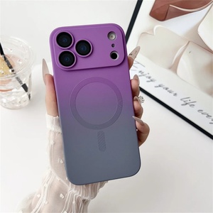 เคสโทรศัพท์มือถือแบบไร้สายแม่เหล็ก TPU ซิลิโคนสีไล่ระดับสุดหรู ขายดีอันดับต้นๆ สำหรับ iPhone 11 12 13 14 15 16 17 Pro Max - Product Image 6