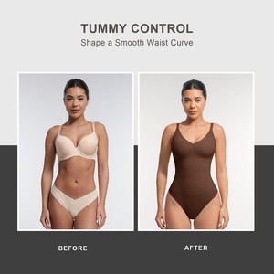 Hexin Groothandel Naadloze Ademende Full Body Shapewear Voor Dames Met Hoge Taille Ingebouwde Bh Taille En Buikcontrole String Bodysuit - Product Image 4