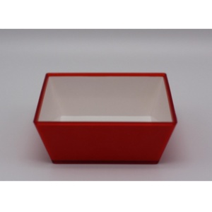 Tazón para Ensalada SAN Rojo y Blanco de Doble Color, Tazón de Plástico para Postre de 150 ml con Diseño de Doble Color para Catering - Product Image 1