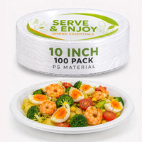 Assiettes en papier jetables personnalisables avec logo imprimé, de bonne qualité, pour gâteaux et aliments, usage professionnel, plateau blanc en PS