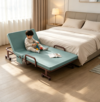 Canapé-lit pliable moderne avec cadre métallique réglable, accoudoirs incurvés/en forme de U, pliage en 3 secondes, gain de place, polyester et coton