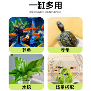 Aquarium de bureau rond en acrylique transparent, moulé d'une seule pièce, résistant aux chutes, pour poissons, tortues, hydroponie, décoration - Product Image 1