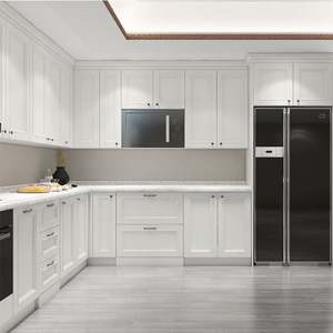 Cuisine de style shaker américain, cuisines modernes blanches avec armoires de base de cuisine - Product Image 6