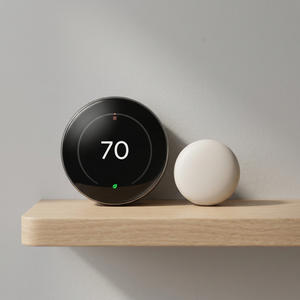 Termostato Inteligente Google Nest (4.ª Generación) con Sensor de Temperatura Nest (2.ª Generación) - Sistema HVAC para el Hogar Obsidian Inglés - Product Image 3
