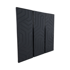 Conjunto de paneles de arte mural modernos con marco, diseño geométrico negro para decoración de sala de estar y comedor - Product Image 1