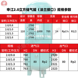 Tanque de Almacenamiento de Gas Shenjiang de 2.0 Metros Cúbicos, 8 Kg, Interfaz de Brida, Recipiente a Presión Vertical - Product Image 4
