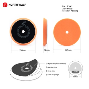 North Wolf Car Sponge Polishing <strong>Pads</strong> 5inch Orange Foam Auto Detailing Supplies Buffing Foam <strong>Pad</strong> - Product Image 3