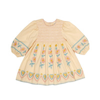 Robe en coton mélangé à motifs floraux pour filles, style rétro inspiré du vintage, qualité export, plissée avec des détails complexes, OEM ODM