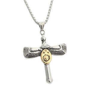 Men's Stainless Steel <b>Cross</b> Eagle Pendant Necklace Geometric Design Gift 280304 - Product Image 5