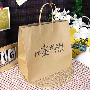 Printed Flat Handle Customized Shopping Gift Kraft Paper <b>Bag</b> with Your Logo - Product Image 4