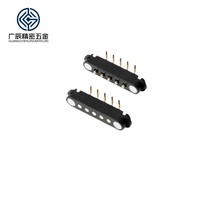 2.54 MM Spring Loaded Male Female Bend Nylon Housing 2P 3P 4P 5P Waterproof Magnetic Pogo Pin Connector