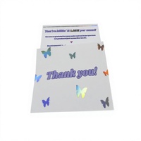 Tarjetas de Agradecimiento Empresariales de Papel con Recubrimiento Brillante y Diseño Holográfico de Mariposa Personalizado de Lujo