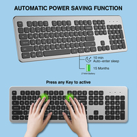 Clavier ultra-fin 2,4 G USB-C silencieux avec touches multimédias, interrupteurs à ciseaux, pour ordinateur de bureau et portable, idéal pour le travail